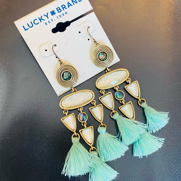 Fun Turquoise Tassel Earrings - Picture 1 of 3